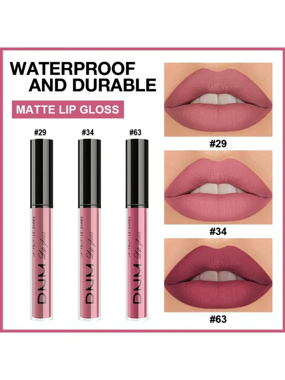 Set31-Light Mauve & Neutral Mauve & Mauve 3pcs Matte Liquid Lipstick Lip Gloss